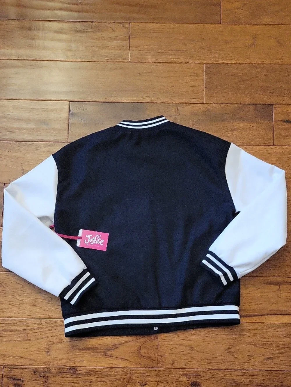 Justice Girls Size XL (16/18) Black/White Brand New W/tags Bomber Jacket